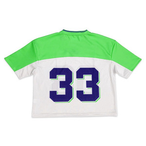 Di alta qualità in poliestere sublimazione maglia da Football americano maglia personalizzata squadrata oversize Cropped Jersey adulti taglie forti traspirante - Product Image 4