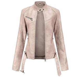 Nouveau Style veste d'hiver pour femmes en cuir véritable de haute qualité personnalisable coupe-vent imperméable fermeture éclair veste en cuir uni - Product Image 1