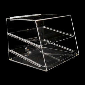 Vitrina de panadería acrílica con base de pastel de vidrio para estantes de exhibición en pastelerías - Product Image 1