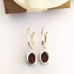 Boucles d'oreilles vintage en grenat, argent sterling 925 plaqué or, fabrication artisanale, bijoux élégants, cadeau pour femmes et filles, tendance - Product Image 6