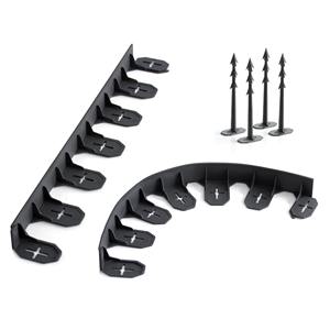 BORDER 0645 boundary markers, 8 <b>strips</b> and 24 <b>spikes</b>, 4800x84x45, Black - Product Image 1