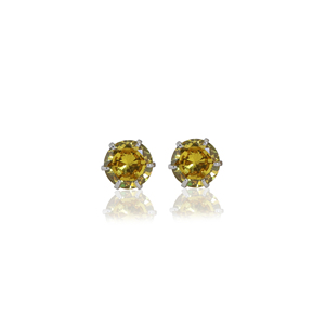 Hermosos y Elegantes Pendientes de Plata de Ley 925 con Cristales Amarillos Brillantes para Mujeres y Niñas, Ideales para Bodas y Fiestas - Product Image 1