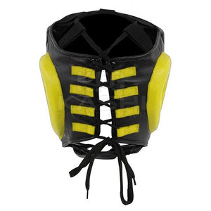 Protège-tête de boxe portable en cuir fabriqué au Pakistan, design respirant et absorbant les chocs pour un confort et une sécurité améliorés lors de l'entraînement - Product Image 2