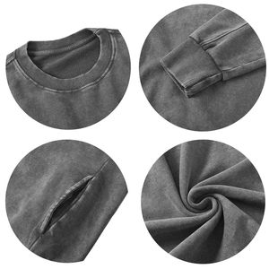 เสื้อฮู้ดและเสื้อสเวตเตอร์เปิดไหล่ทรงโอเวอร์ไซส์ผ้าคอตตอนผสมมีฮู้ดใช้ได้ทั้งชายและหญิงโลโก้ที่กำหนดเอง - Product Image 3