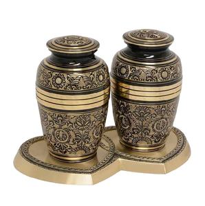 Adult Cremation Urn for Human Ashes With Mother of Pearl Enamel Color With Nickel Coating Urn With <b>Velvet</b> <b>Bag</b> - Product Image 1