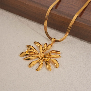 Irregular <b>Gold</b> Fireworks Plated 18K Real <b>Gold</b> 304 Stainless Steel Non Fading <b>Necklace</b> for Women Fashion Jewelry for Daily Wear - Product Image 1