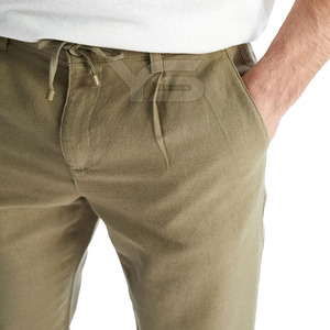 Jogging décontracté pour hommes de haute qualité 100% coton teint en couleur unie motif droit taille moyenne style avant plat avec option multicolore - Product Image 6
