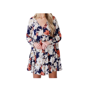 Elegante vestido de fiesta floral azul llamativo de moda para mujer y vestidos casuales disponibles de proveedor indio - Product Image 1