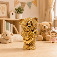 Statue d'ours en résine de luxe moderne, artisanat créatif, écologique, peinte à la main, réaliste, décoration d'intérieur