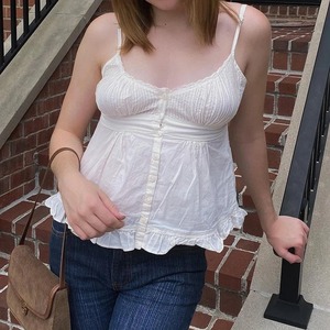 Camiseta vaquera con espalda abierta para mujer, camiseta vaquera sin mangas con cuello alto a la moda, camiseta sin mangas para salir de verano - Product Image 3