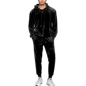 Survêtements athlétiques pour hommes Ensemble 2 pièces Sweat à capuche zippé complet Jogger Pantalon de survêtement Survêtement en velours pour l'hiver - Product Image 6