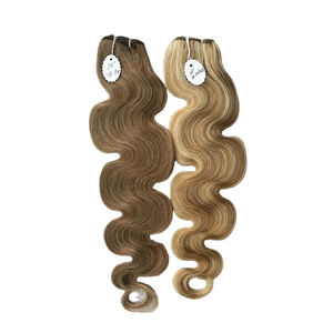 Prix direct d'usine Emballage personnalisé Extensions de cheveux de vague de corps colorés de cheveux humains bruts vierges pour le temple indien en gros Remy - Product Image 1