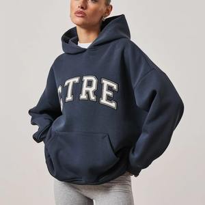 Women Oversized Long <b>Hoodie</b> 100% Cotton <b>Velour</b> Casual Loose Fit Streetwear Winter Comfort - Product Image 1