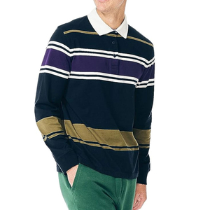 Vente en gros de polos personnalisés pour hommes Tissu tricoté à manches longues et courtes à séchage rapide Motif solide avec impression de couleurs personnalisées - Product Image 4