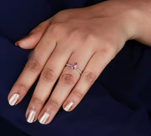 Bague en argent sterling 925 avec pierre de tourmaline naturelle, coupe poire, design tendance pour femmes, fiançailles ou fête, cadeau de mariage - Product Image 4