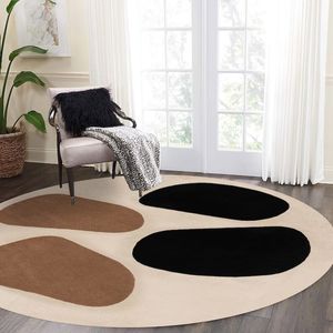 Handmade Tufted Wool Area Rug <b>Round</b> Multi for Livingroom Bedroom Living Room Bedroom Soft <b>Carpet</b> - Product Image 3