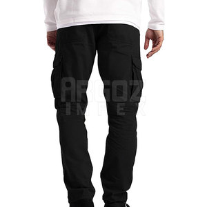 Pantalones Cargo lavados de algodón 100% para hombre, uso al aire libre, ropa de entrenamiento informal de cintura media de talla grande - Product Image 3