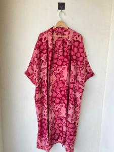 Kimono Bohemio de Seda para Mujer, Bata de Tela de Sari Indio PARA LA Playa, Vintage, Reciclado, Regalo para Vacaciones, Verano - Product Image 2