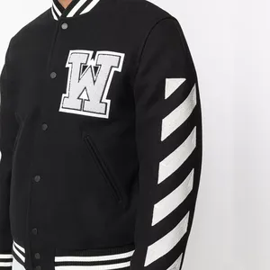 Custom High Quality Baseball <b>Jacket</b> Stitching Chenille <b>Patch</b> Embroidery Stand Collar Letterman Varsity <b>Jacket</b> - Product Image 5
