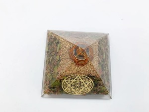 Générateur de pyramide d'orgone de pierres précieuses Unakite fait à la main de haute qualité métaphysique Reiki Chakra Yoga méditation pour Feng Shui et mascotte - Product Image 6