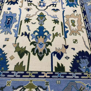 NOEUD RUG fait à la main noué de haute qualité laine Oushak nouveau moderne brodé travail doublure motif tapis pour salon, chambres à coucher - Product Image 1