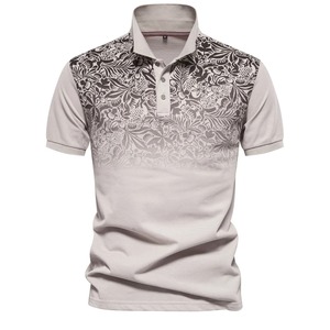 Polo à manches courtes pour hommes, imprimé en mélange dégradé, mode estivale, nouveau design, polo en coton personnalisé avec impression de logo - Product Image 2