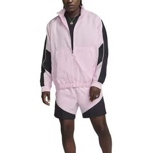 Conjunto Deportivo de Chaqueta Cortavientos y Pantalones Cortos de Nailon para Hombre, Estilo Urbano, Cierre de Cremallera, Ajuste Regular, Otoño - Product Image 1