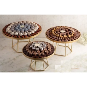 Plateau de service au chocolat en métal de la plus haute qualité Design classique collations Dessert plateau de service accessoires de décoration de Table à la maison - Product Image 4