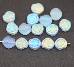 Alta calidad 8mm espiral azul checo esmerilado mate Shell Caracol cuentas de cristal patrón facetado encanto pulsera fabricación de joyas - Product Image 4