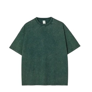 Personalizado de gran tamaño suelto gota hombro diseñador hombre Vintage hombre ácido lavado camiseta hombres camiseta para hombres DDP envío - Product Image 6