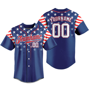 เสื้อเบสบอลอเมริกันผู้ชายผู้หญิงเสื้อเบสบอลพิมพ์ลายถ่ายเทความร้อน100% โพลีเอสเตอร์แห้งเร็วป้องกันแบคทีเรีย - Product Image 5