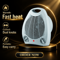 Chauffage d'appoint portable Rapid Heat 2000W avec sortie d'air à 5 grilles, deux réglages de chaleur pour usage intérieur