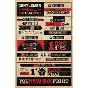 Affiche murale du club de combat affichant la célèbre citation « Règles » - Product Image 3