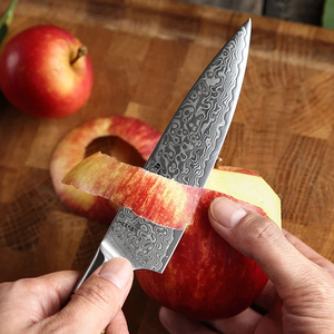 Cuchillo Nakiri Japonés de 8 Pulgadas, Hecho a Mano, de Acero Damasco VG10 de 89 Capas, con Incrustaciones de Latón y Madera de Hierro del Desierto de EE. UU. - Product Image 2