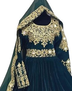 Salwar Kameez traditionnel afghan fait à la main en robe de mariage et de fiançailles de culture pachtoune blanche pour les femmes - Product Image 5