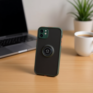 Custodia per telefono DAM Frosting Matte in TPU con anello magnetico e impugnatura per iPhone 15 Plus antiurto - Product Image 3