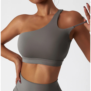Body Fit One Shoulder Crop Sports Bra Top Medium Support Fitness Venta al por mayor Gym Yoga Sports Bra para mujeres - Product Image 2