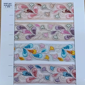 Venta al por mayor de tela de encaje bordado Floral para vestidos de novia tela de encaje bordado nupcial con lentejuelas y cuentas - Product Image 1