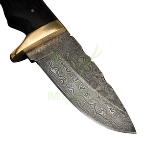 Cuchillo de caza Bowie de acero de Damasco hecho a mano, cuchillo de Camping multiusos para exteriores de alta calidad con funda - Product Image 4