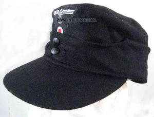 Chapeau SS allemand de la Seconde Guerre mondiale OEM avec insignes, <span class=keywords><strong>reproduction</strong></span> <span class=keywords><strong>allemande</strong></span>, kepi latéral - Product Image 4