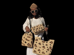Sac à bandoulière en raphia tressé à la main à imprimé léopard, fermeture éclair, doublure en coton écologique, léger, été, automne, vacances à la plage - Product Image 2