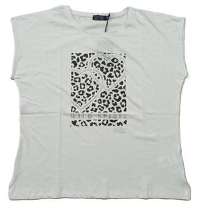 Camiseta de algodón para mujer, moda de verano para ropa informal, cuello redondo transpirable y que absorbe el sudor - Product Image 1