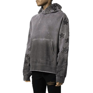 เสื้อฮู้ดดี้แบบสวมหัวผ้าคอตตอน100% ปักลายดาวมีลาย3D ดีไซน์ใหม่2025 - Product Image 2