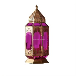 Colorful Glass Metal Gold Moroccan Candle <b>Lantern</b> Modern Luxury Style Eco-Friendly Handmade for Home Christmas Garden - Product Image 6