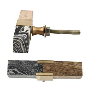 ลูกบิดไม้ทำจากเรซินสำหรับประตูด้านในและด้านนอกมือจับไม้พร้อมสกรูโลหะดีไซน์ใหม่ - Product Image 6