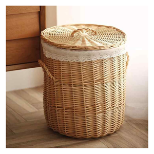 Venta al por mayor de cestas de almacenamiento de ratán ecológicas con organizador de algas marinas elegante y duradero servicio OEM ODM disponible - Product Image 1