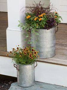 wholesale galvanized metal hanging <b>planter</b> for indoor outdoor balcony succulent <b>planter</b> <b>large</b> flower hanger <b>planter</b> - Product Image 4