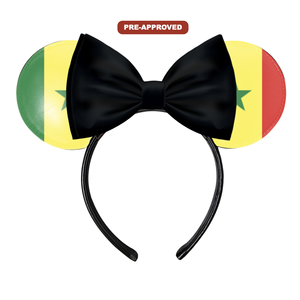 Custom Factory Order Vinyl Headband Concept <b>Mouse</b> Ears Bowknot Pre-Approval Design Universal Fit Daily Use Flag H.E.R. - Product Image 1