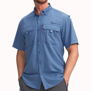 Chemises de pêche streetwear pour hommes, logo personnalisé, tissu en coton et élasthanne, look décontracté, chemises de pêche pour hommes - Product Image 1