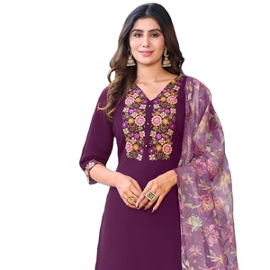 Heavy Roman Silk with Embroidery & Hand Work and Organza <b>Corset</b> with Digital Print Dupatta - Product Image 1